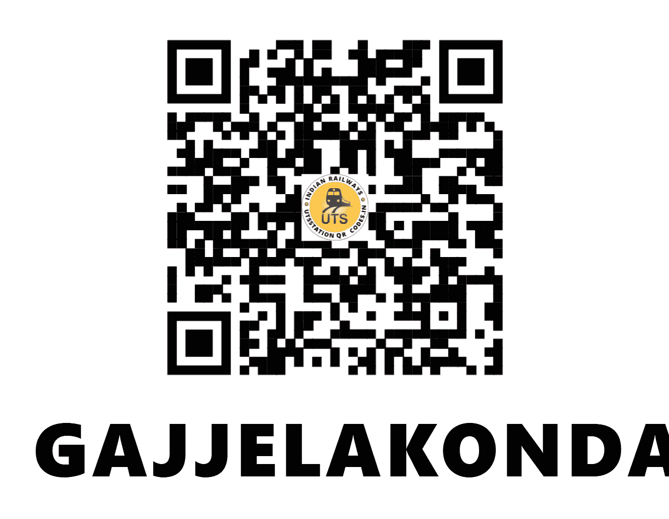 UTS QR Code for GAJJELAKONDA - GJJ - SC (ANDHRA PRADESH)
